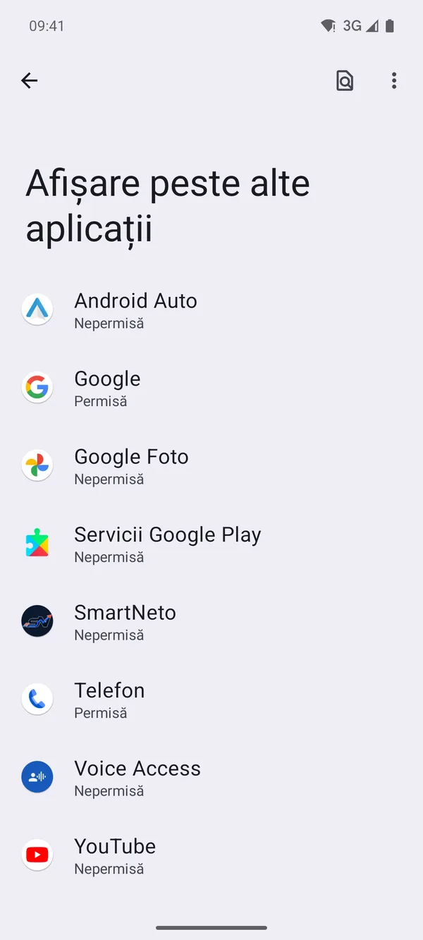 Lista Android Afișare peste alte aplicații cu SmartNeto