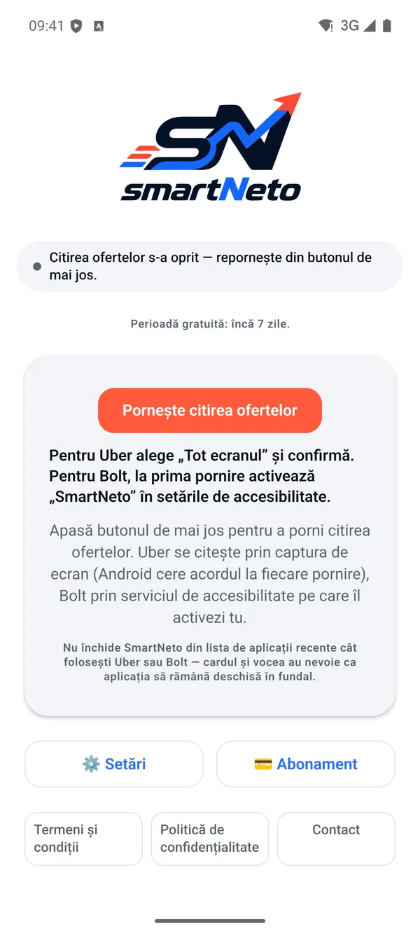 SmartNeto după oprirea citirii ofertelor